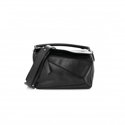 LOEWE CALFSKIN SMALL PUZZLE BAG BLACK (29*16.5*10.5cm)