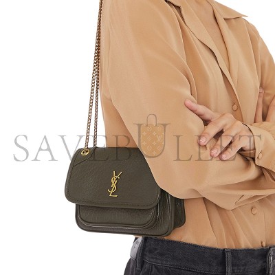 YSL NIKI CROSSBODY BAG IN LEATHER 218164781 (21*16*7.5cm)