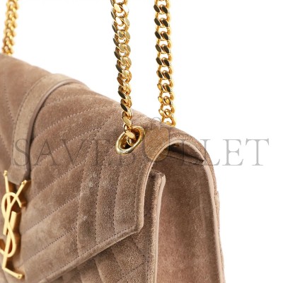 YSL ENVELOPE MEDIUM CHAIN BAG IN SUEDE SHOULDER BAG 48720643748744 (24*17.5*6cm)