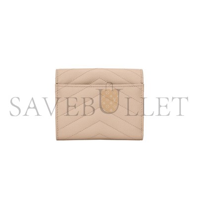 YSL CASSANDRE MATELASSÉ COMPACT TRI FOLD WALLET IN GRAIN DE POUDRE LEATHER 403943BOW012721 (12.5*10*2.5cm)