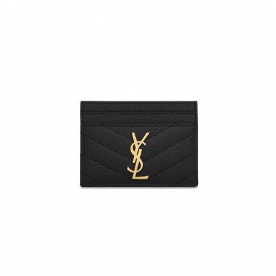 YSL CASSANDRE MATELASSÉ CARD CASE IN GRAIN DE POUDRE LEATHER 423291BOW011000 (10.5*7.5*0.5cm)