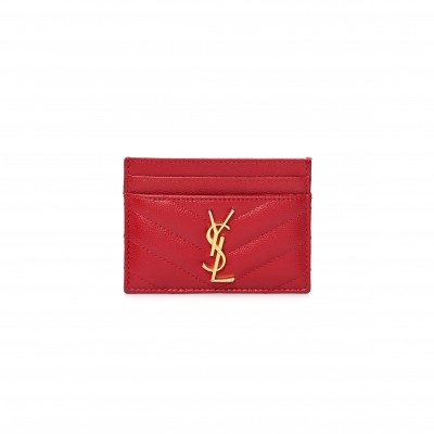 YSL CASSANDRE MATELASSÉ CARD CASE IN GRAIN DE POUDRE LEATHER 42329111000 (10.5*7.5*0.5cm)