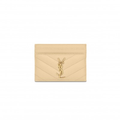 YSL CASSANDRE MATELASSÉ CARD CASE IN GRAIN DE POUDRE LEATHER 423291211000 (10.5*7.5*0.5cm)