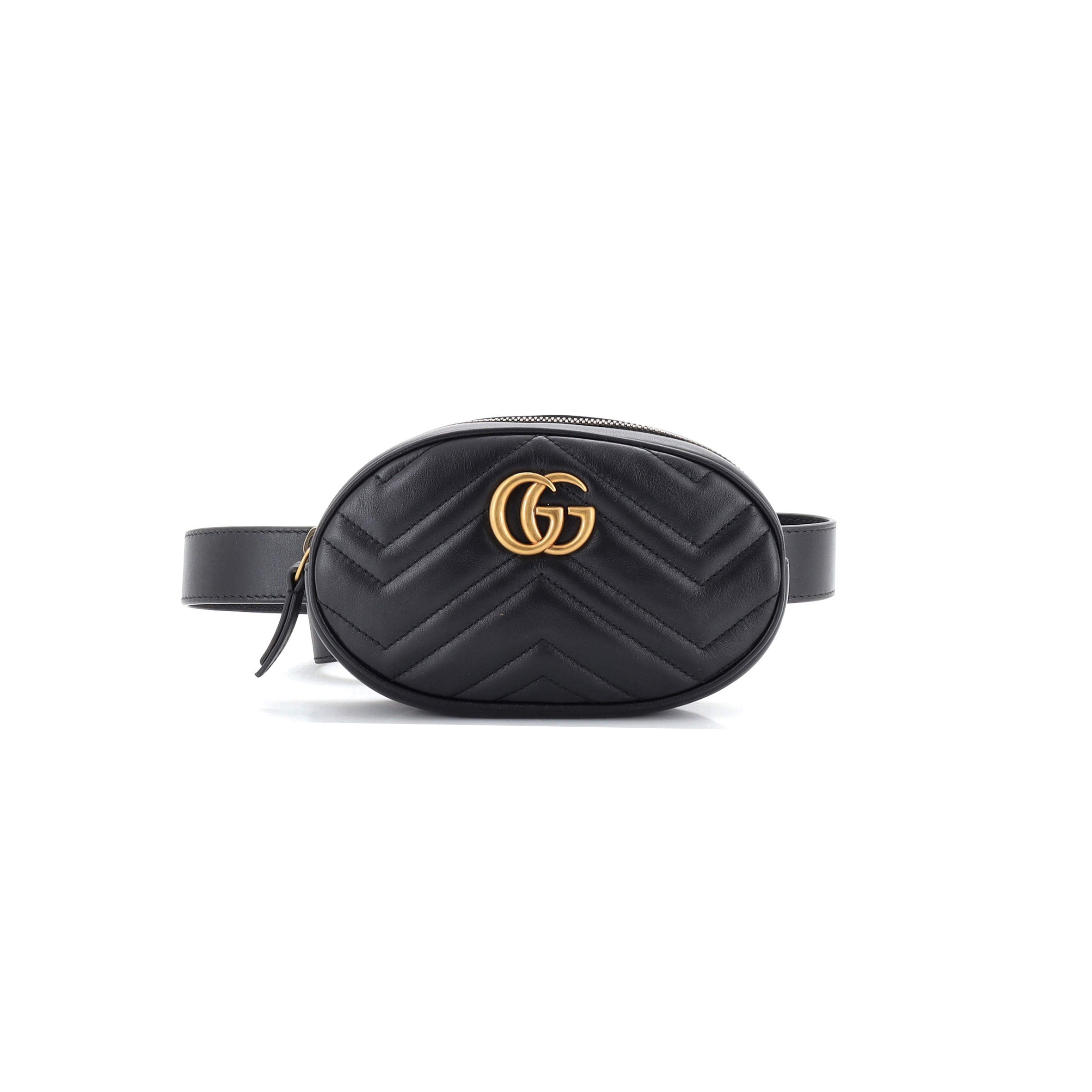 GUCCI MARMONT QUILTED LEATHER BELT BAG 476434 (18*11*5cm) GUCCI MARMONT QUILTED LEATHER BELT BAG 476434 (18*11*5cm)
