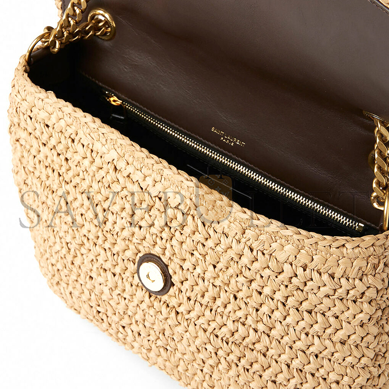 YSL NIKI RAFFIA SHOULDER BAG IN BEIGE 098096618922 (21*16*7.5cm)