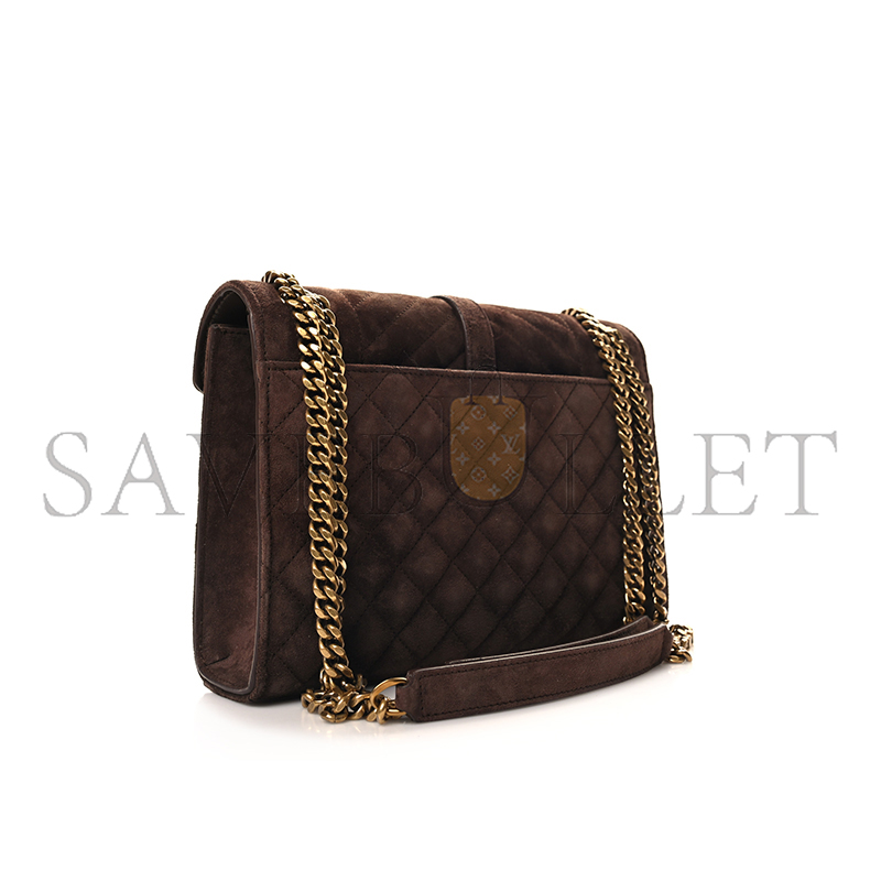 YSL ENVELOPE MEDIUM CHAIN BAG IN SUEDE SHOULDER BAG 4872061557025 (24*17.5*6cm)