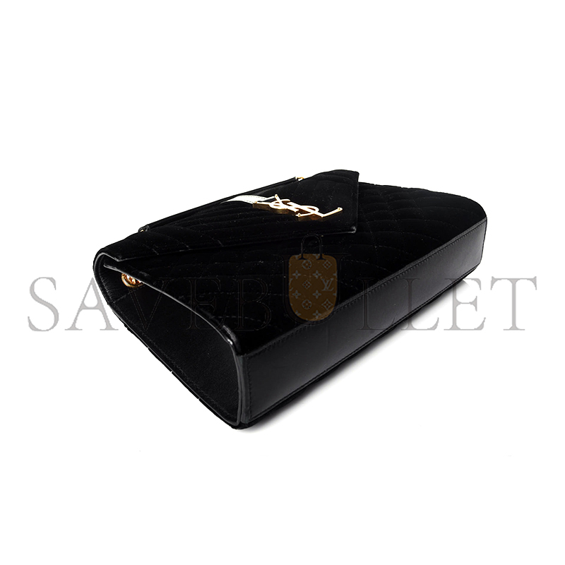 YSL ENVELOPE MEDIUM CHAIN BAG IN SUEDE SHOULDER BAG 487206759478 (24*17.5*6cm)