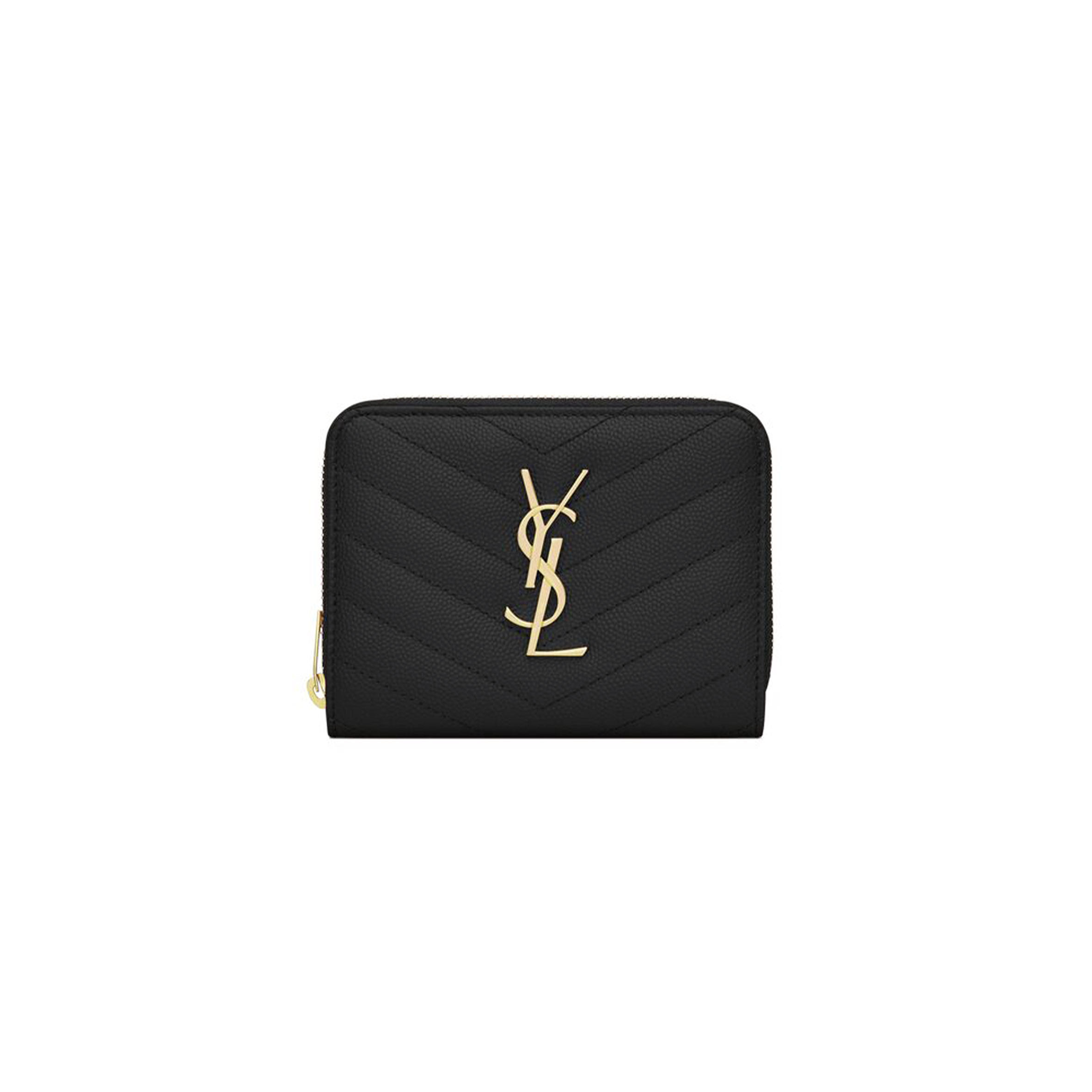 YSL CASSANDRE MATELASSÉ COMPACT ZIP AROUND WALLET IN GRAIN DE POUDRE LEATHER 668288BOW011000 (12*10*3cm) YSL CASSANDRE MATELASSÉ COMPACT ZIP AROUND WALLET IN GRAIN DE POUDRE LEATHER 668288BOW011000 (12*10*3cm)