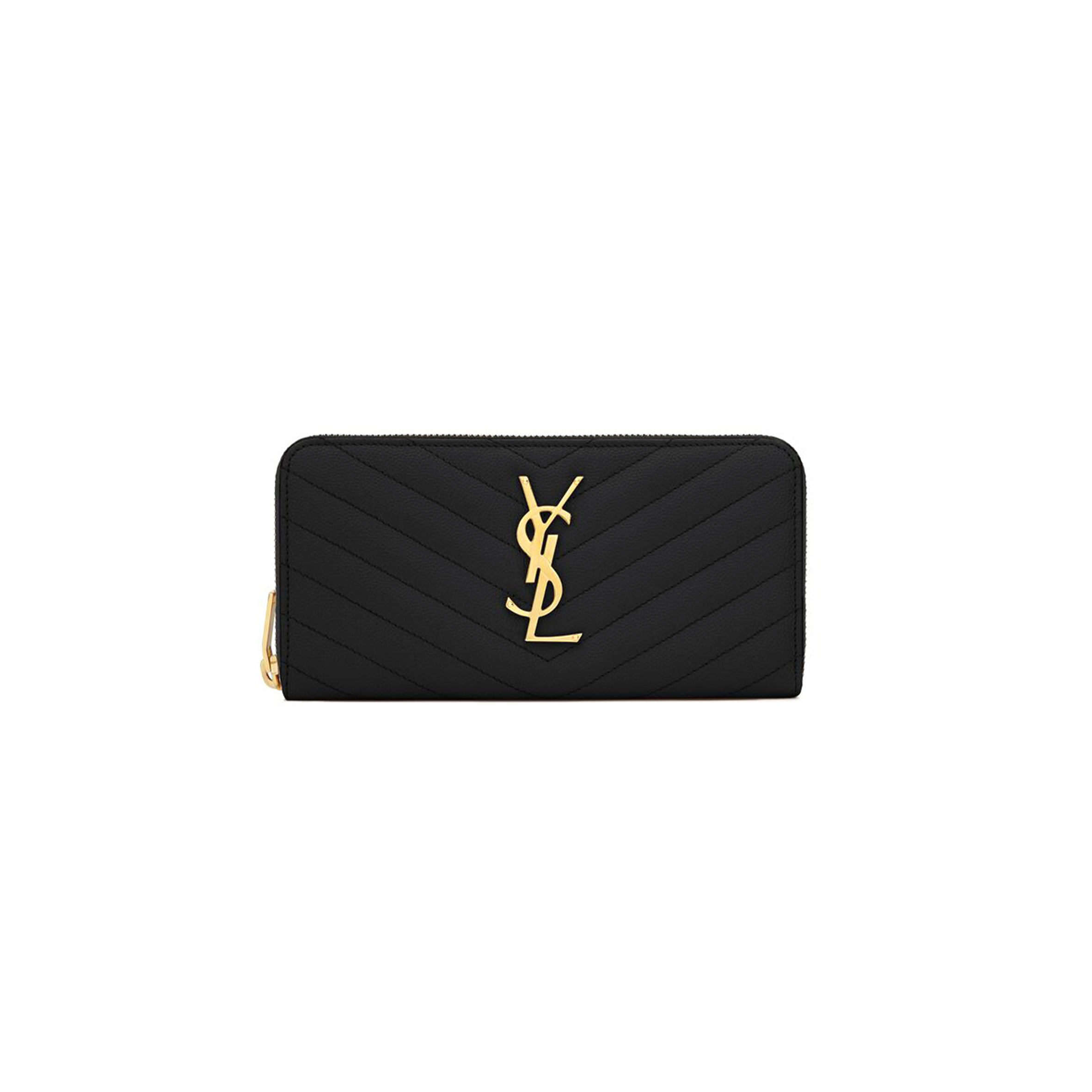 YSL CASSANDRE MATELASSÉ ZIP AROUND WALLET IN GRAIN DE POUDRE LEATHER 358094BOW011000 (19*9.5*2.5cm) YSL CASSANDRE MATELASSÉ ZIP AROUND WALLET IN GRAIN DE POUDRE LEATHER 358094BOW011000 (19*9.5*2.5cm)