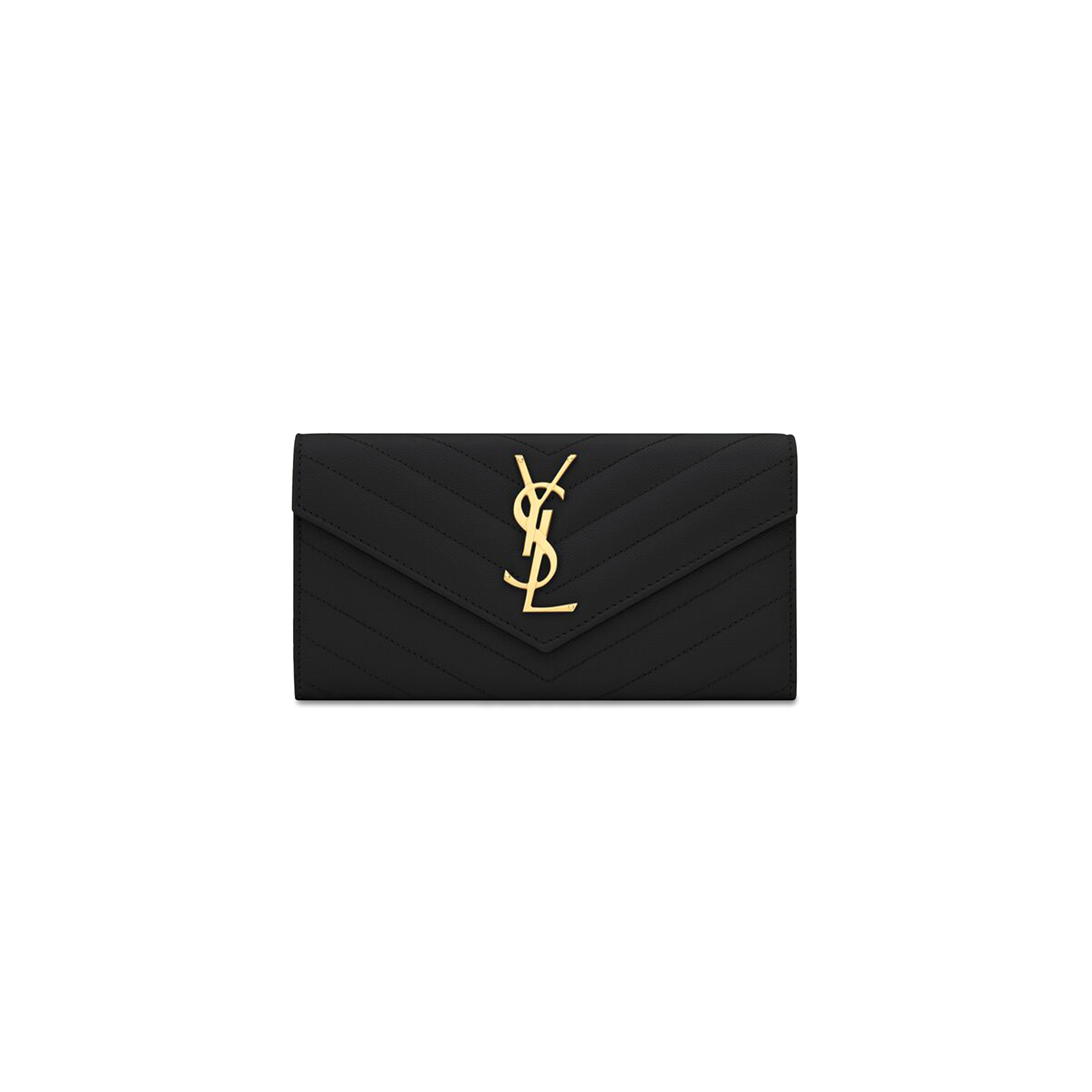 YSL CASSANDRE MATELASSÉ LARGE FLAP WALLET IN GRAIN DE POUDRE LEATHER 372264BOW011000 (19*11*3cm) YSL CASSANDRE MATELASSÉ LARGE FLAP WALLET IN GRAIN DE POUDRE LEATHER 372264BOW011000 (19*11*3cm)