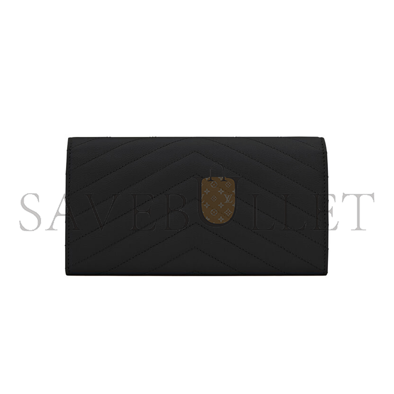 YSL CASSANDRE MATELASSÉ LARGE FLAP WALLET IN GRAIN DE POUDRE LEATHER 372264BOW011000 (19*11*3cm) YSL CASSANDRE MATELASSÉ LARGE FLAP WALLET IN GRAIN DE POUDRE LEATHER 372264BOW011000 (19*11*3cm)