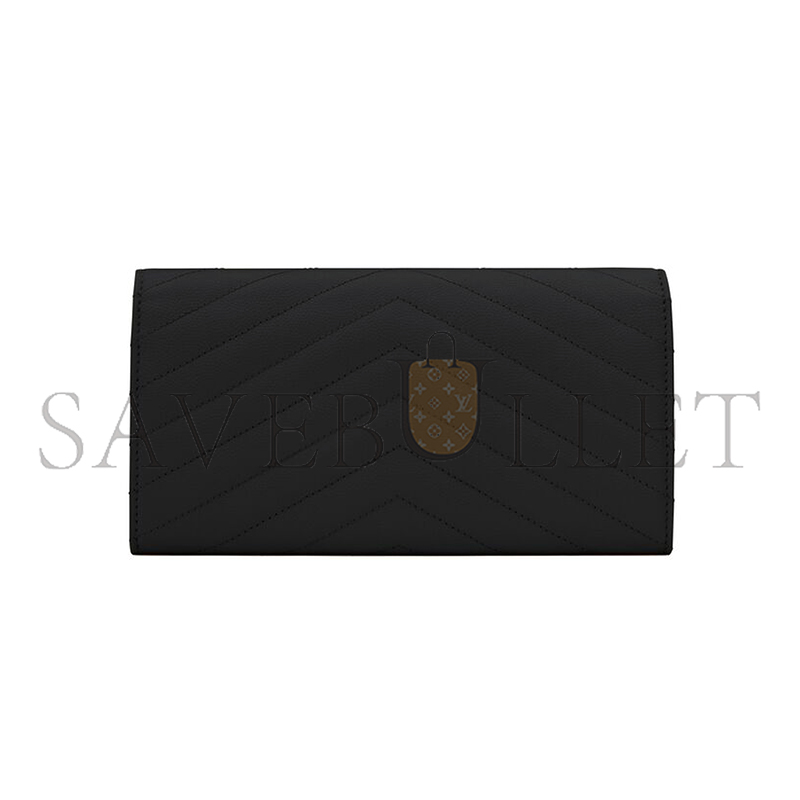 YSL CASSANDRE MATELASSÉ LARGE FLAP WALLET IN GRAIN DE POUDRE LEATHER 372264BOW081000 (19*11*3cm) YSL CASSANDRE MATELASSÉ LARGE FLAP WALLET IN GRAIN DE POUDRE LEATHER 372264BOW081000 (19*11*3cm)