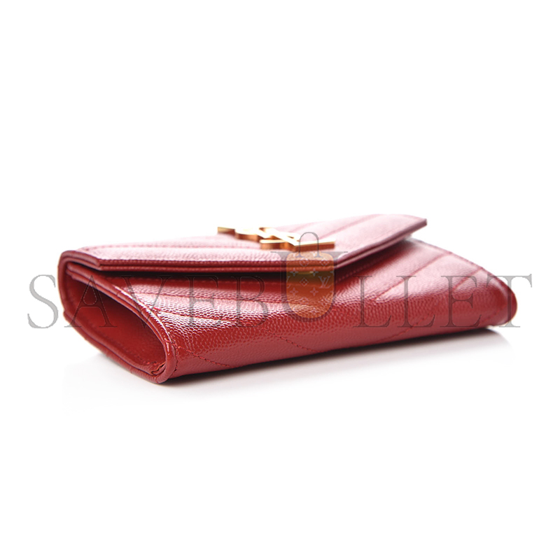 YSL CASSANDRE MATELASSÉ SMALL ENVELOPE WALLET IN GRAIN DE POUDRE LEATHER 414404358527 (13.5*9.5*3cm)