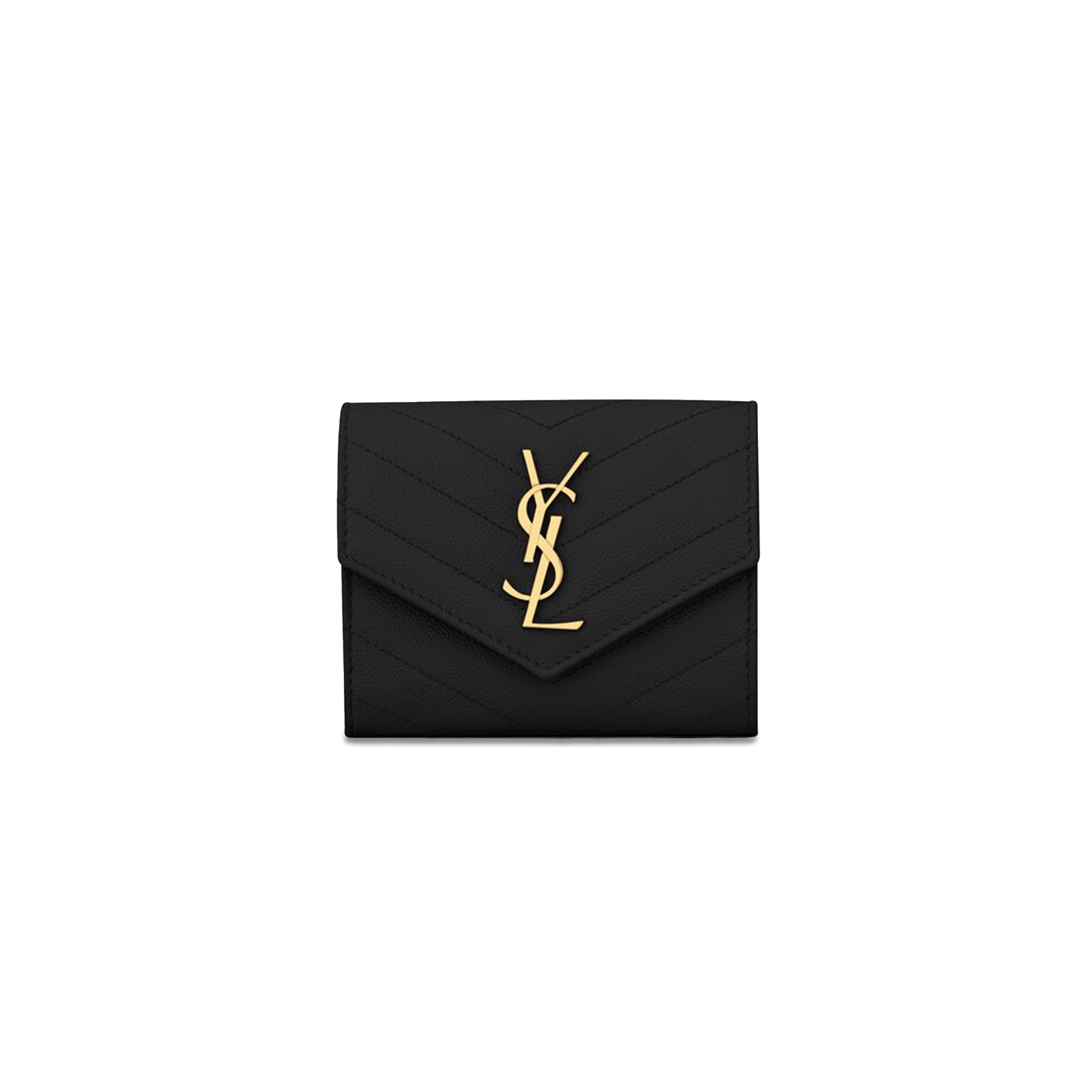 YSL CASSANDRE MATELASSÉ COMPACT TRI FOLD WALLET IN GRAIN DE POUDRE LEATHER 403943BOW011000 (12.5*10*2.5cm) YSL CASSANDRE MATELASSÉ COMPACT TRI FOLD WALLET IN GRAIN DE POUDRE LEATHER 403943BOW011000 (12.5*10*2.5cm)