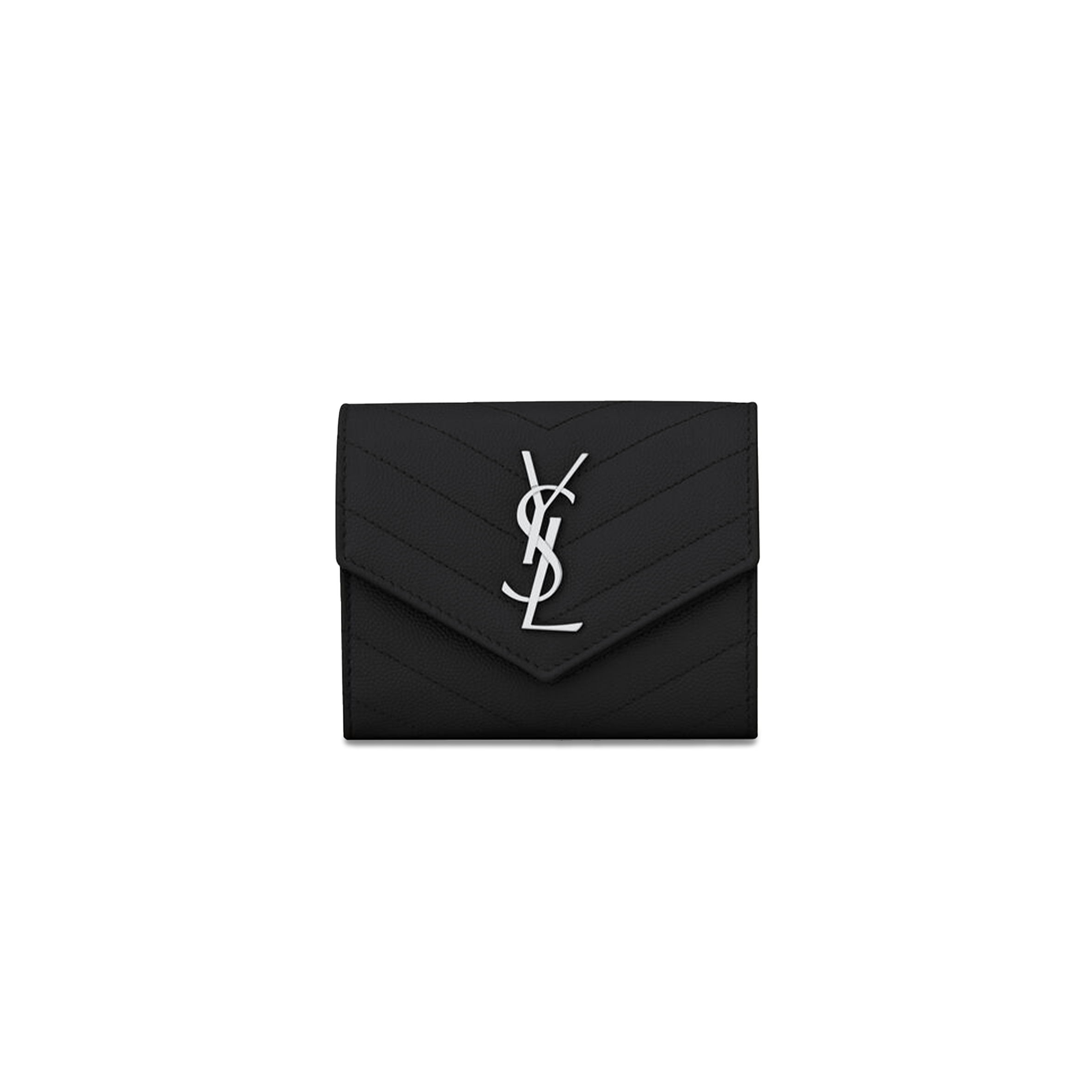 YSL CASSANDRE MATELASSÉ COMPACT TRI FOLD WALLET IN GRAIN DE POUDRE LEATHER 403943BOW021000 (12.5*10*2.5cm) YSL CASSANDRE MATELASSÉ COMPACT TRI FOLD WALLET IN GRAIN DE POUDRE LEATHER 403943BOW021000 (12.5*10*2.5cm)